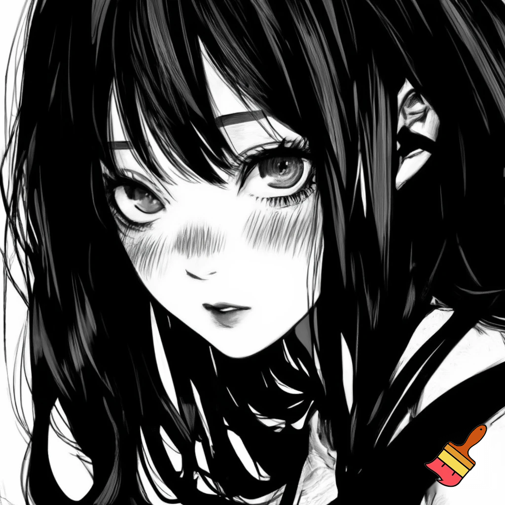 fait la en noir et blanc et plus style manga c une fille cheuveux long et tres 
ebourife 

