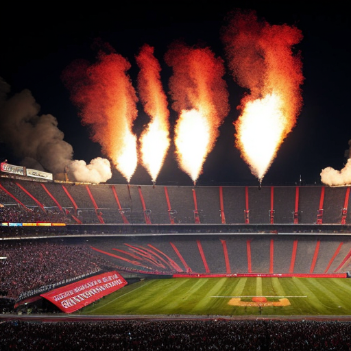 Create a pyro show of a fan curve. The pyros are supposed to be red and ignited by almost everyone. In addition, a banner will be shown: AUF GEHTS VICTORIA, KÄMPFEN UND SIEGEN!