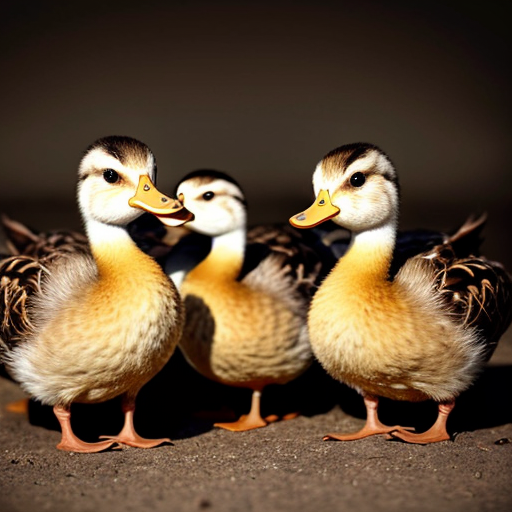Five little ducks with accessories came back to mother duck.