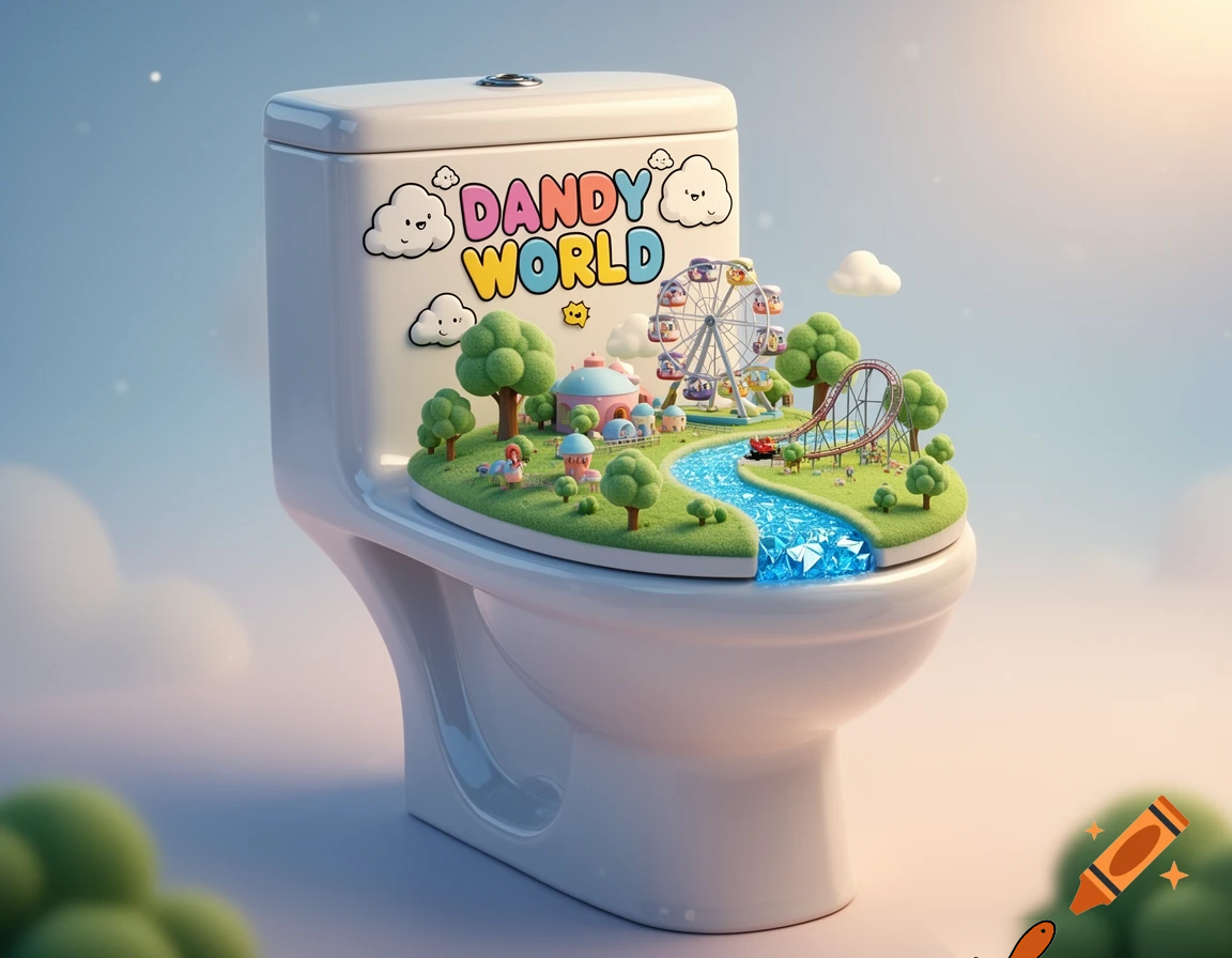 DANDY WORLD ON A TOILET HEHE