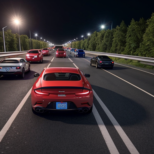 Animated 3d cars in traffic 