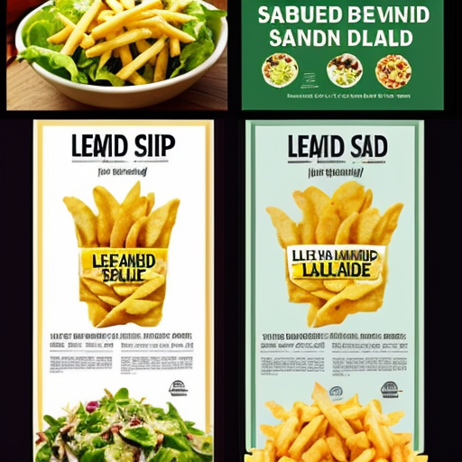 create a poster for food stall "chips-salad , lemonade" both are different food items 