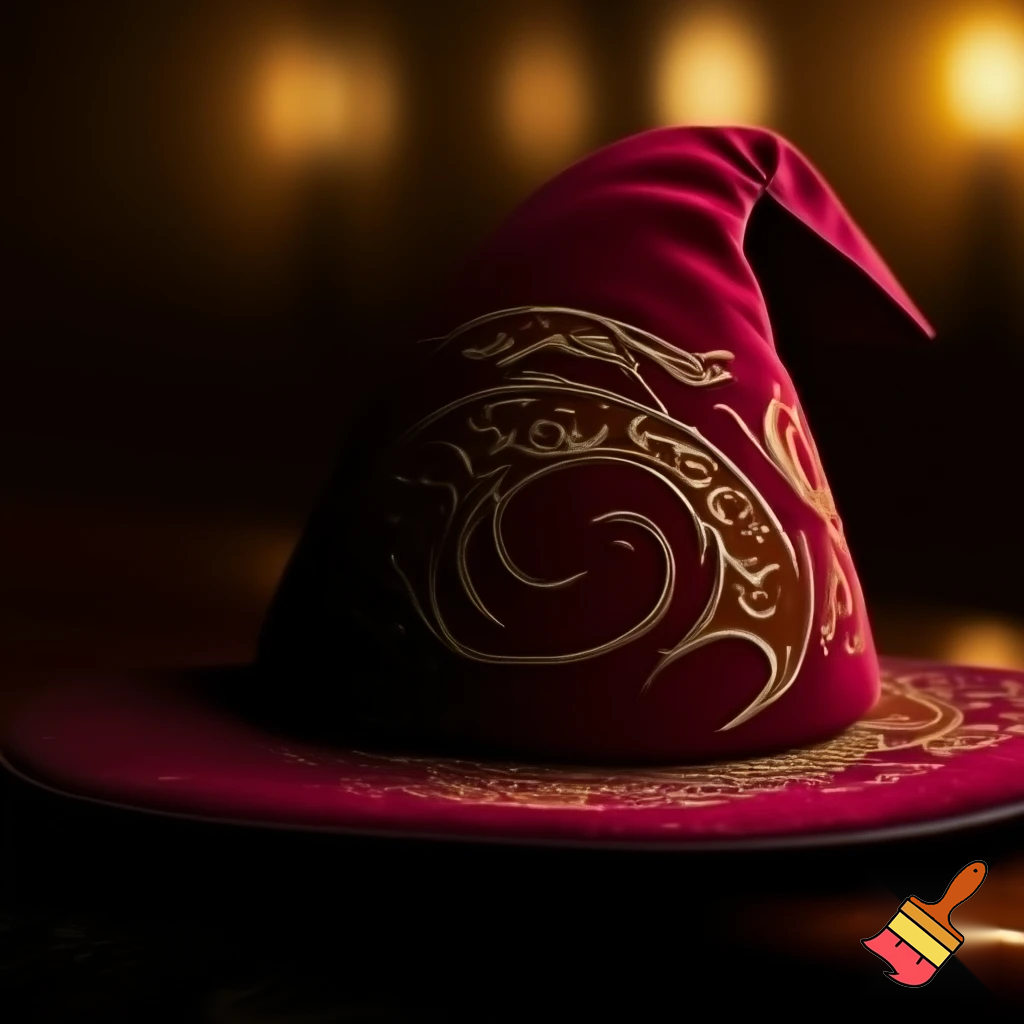 Christmas wizard hat written and velvet