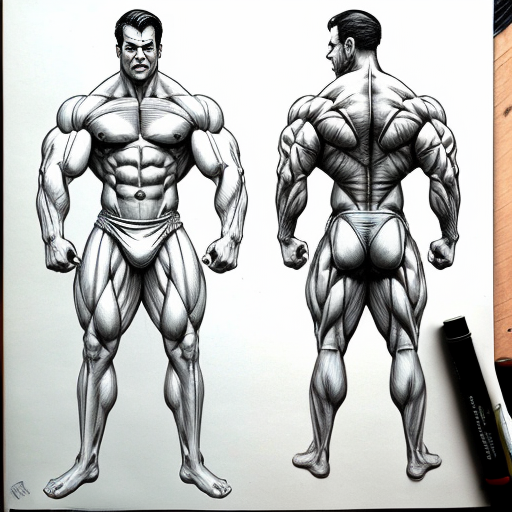 Drawing poses thin man & muscular man