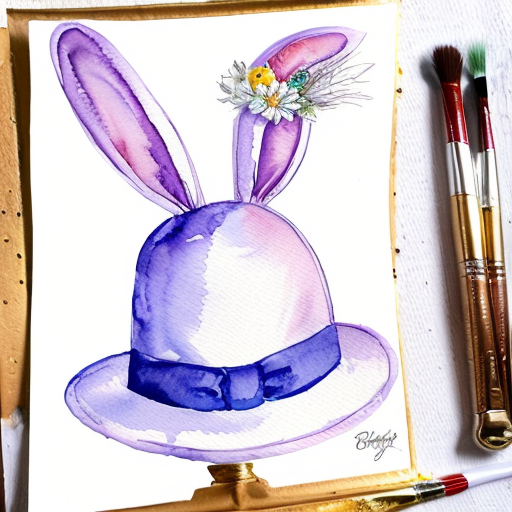 Easter bunny top hat headband, purple and white gold and silver