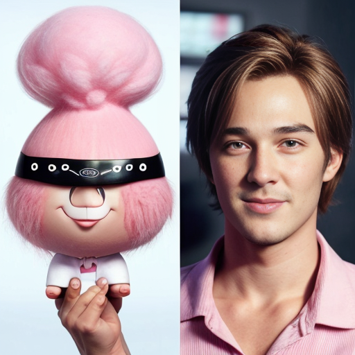 make a cartoon character that is a cotton candy