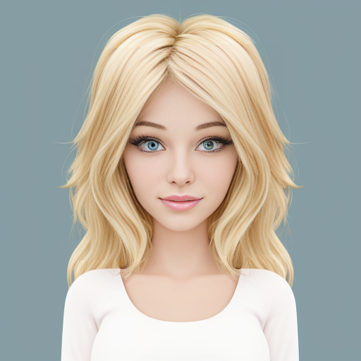 A cartoon girl with blonde bushy hair