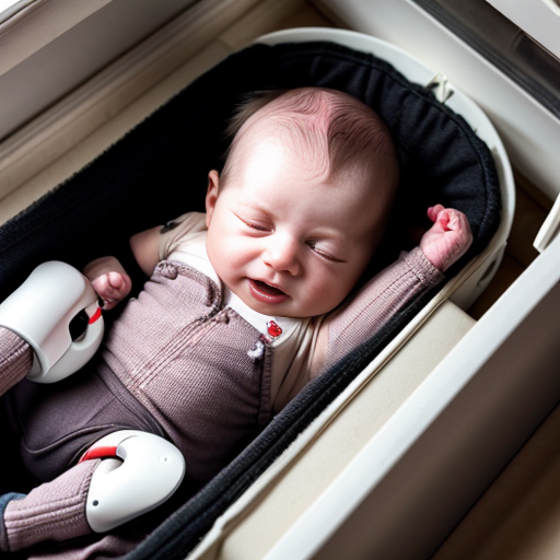 Babies in pod incubator nursery with large robotic arms on thier chests for heartbeats 