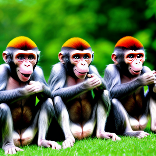 A bunch of funny monkeys that look funny 
