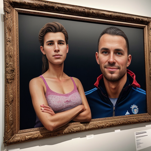 Goretzka and Vanessa at the museum 