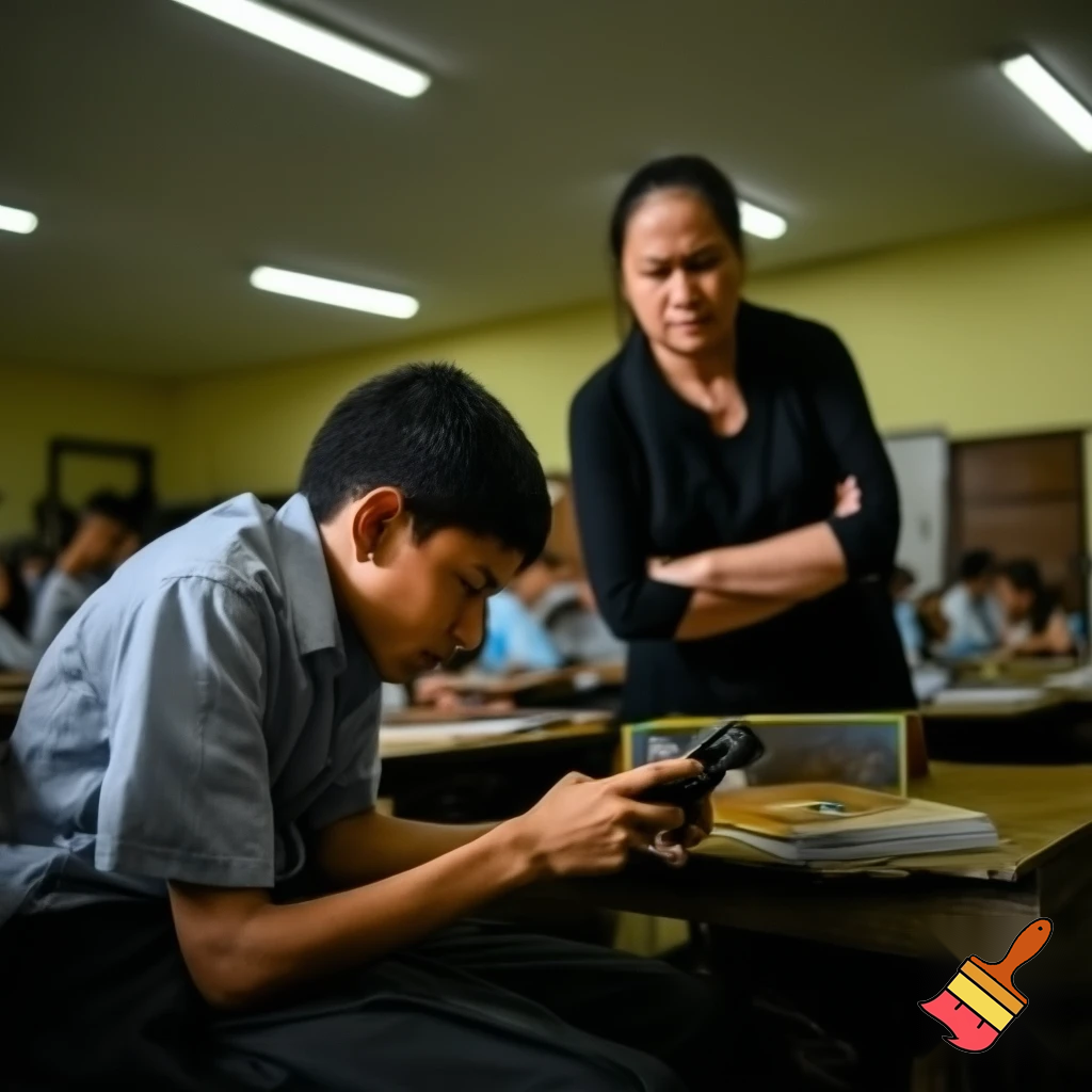 A person who games in school but the teacher hates him