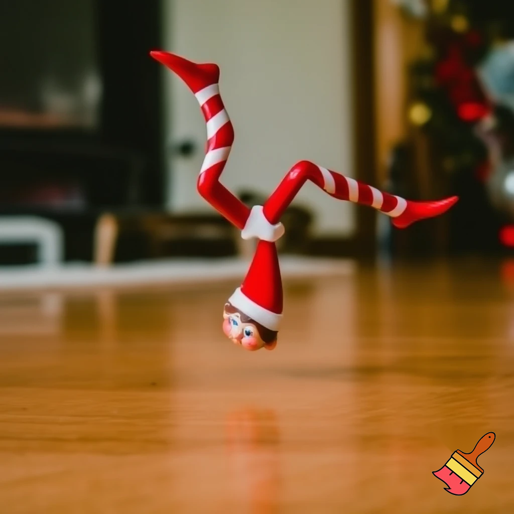 Elf on the shelf doing tricks