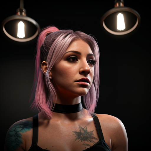 Alexa Bliss in The Black Lodge. photo realism
