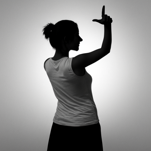 image of a person pointing at their back with 2 hands silhouette