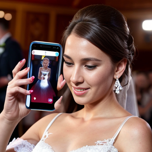 Goretzka play game on apple phone and Vanessa play game on apple phone at the wedding 