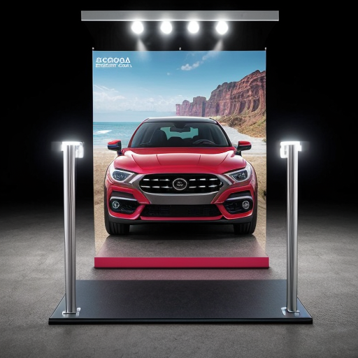 create a vibrant background for a car stand display
