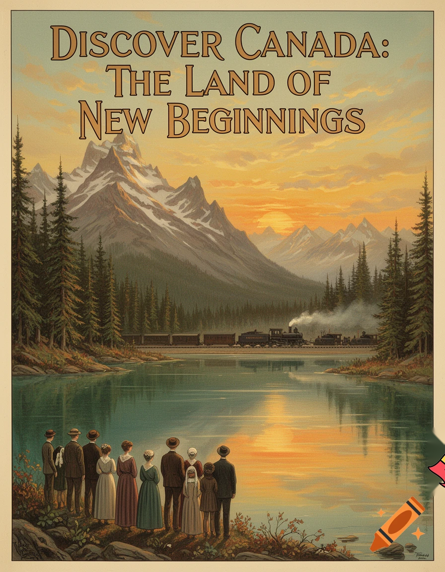 a poster to bring people to canada just before the revolution
