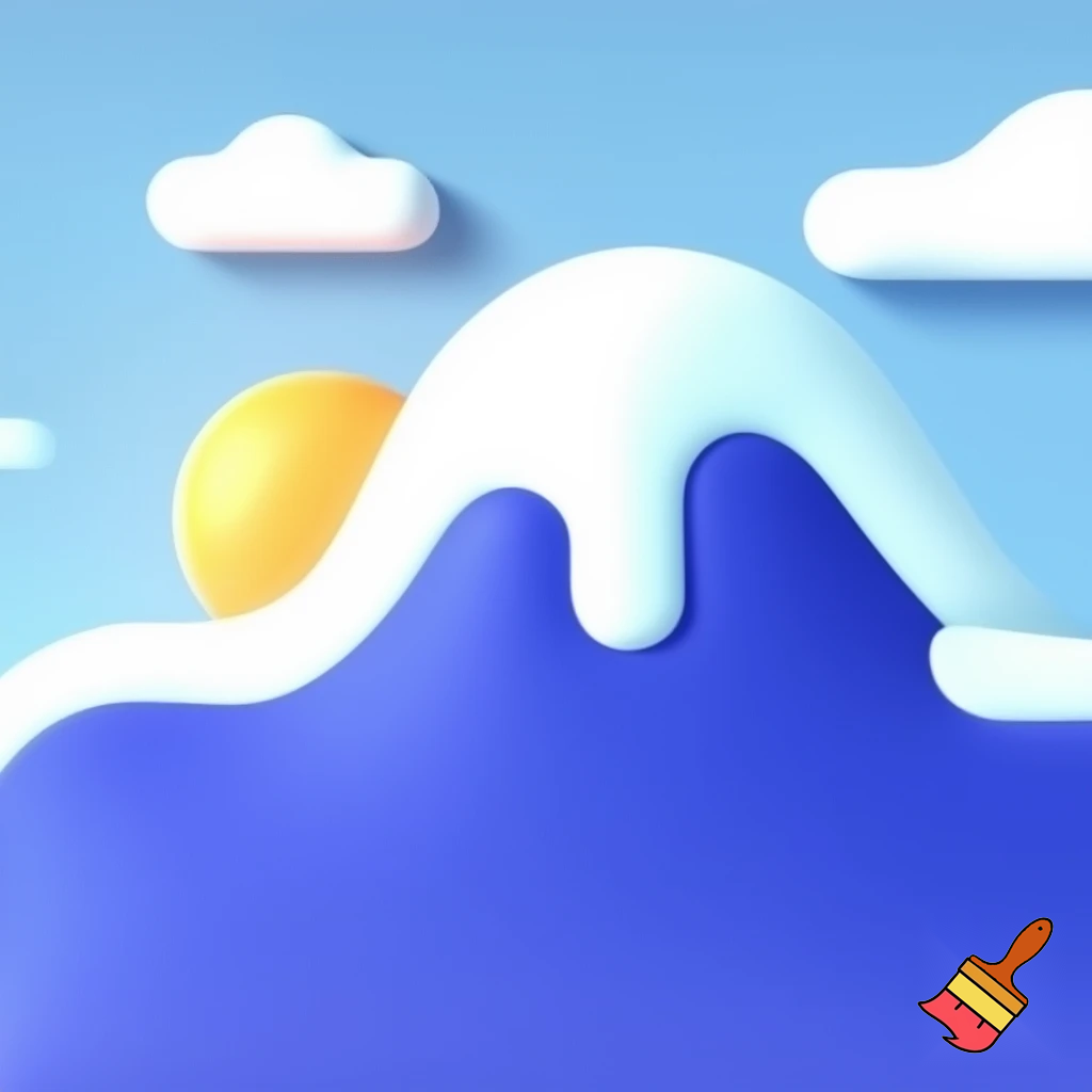 single icon of mountain in cartoon style 