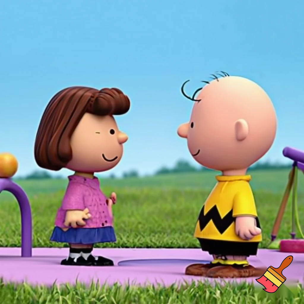 Charlie Brown with Peppermint Patty. They are in the playground and Charlie Brown is fucking Peppermint Patty.