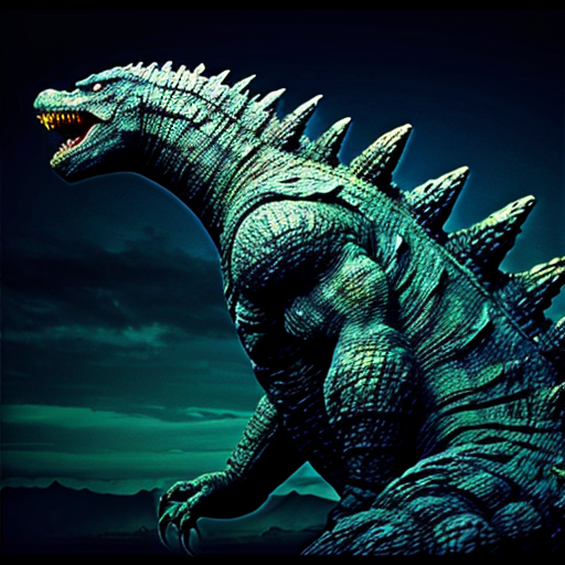 godzilla from a kaiju in realistic photography the a physics an video a style and white color an screen to a background a style