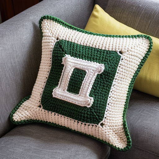 “Turn this image into a hyper-realistic tapestry crochet pillow front panel. Keep the exact Stranger Things layout: three rows of bold black painted alphabet letters with Christmas lights above each row. Recreate the entire design using tight crochet stitches, visible yarn loops, pixel-like stitch blocks, and clean square edges. Make the colors of the lights match the original — red, blue, yellow, white, and green — but rendered as crocheted yarn. Add realistic fiber texture, slight stitch shadowing, and the look of a hand-made crochet square ready to be assembled into a pillow.”