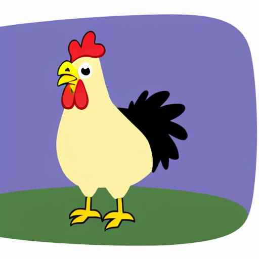 A cartoon chicken