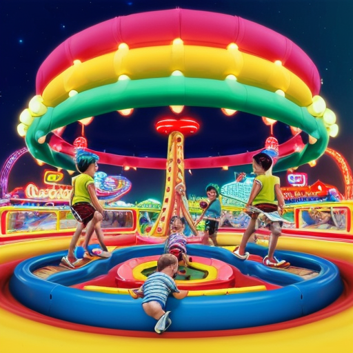 lunapark resmi yap cocuklar oyun oynasın


