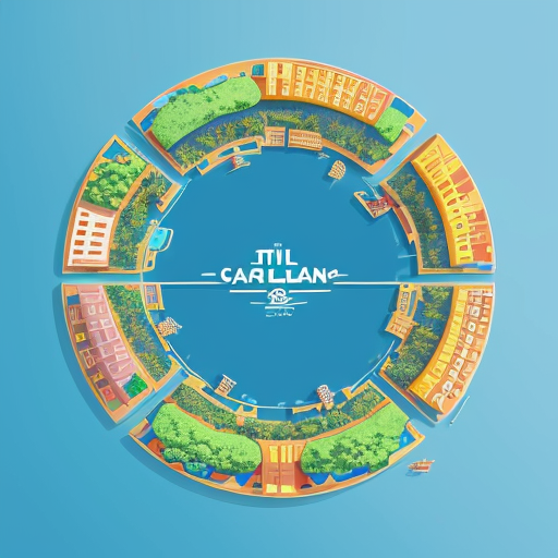 Cartographer style map of circular island that looks a bit like a dragon curled on its side with a mountain in the middle of the island that is it's spine.

