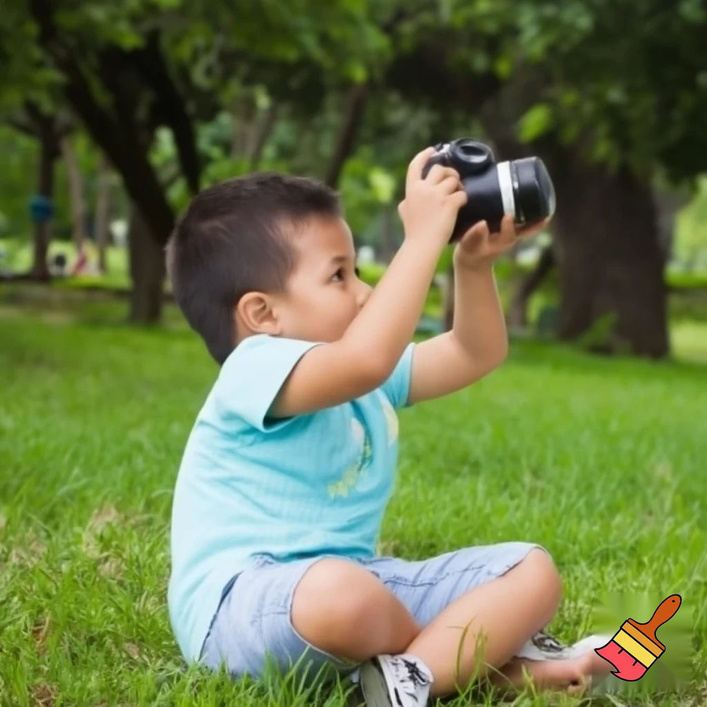 عکس بساز از یک پسر درحال بازی در پارک