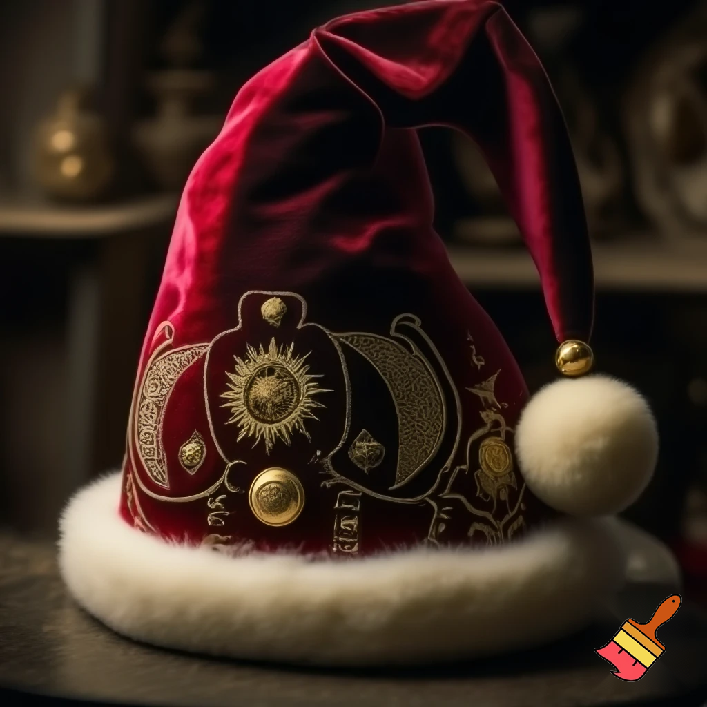 A wizard Santa Claus hat read✨✨🎄💫 velvet a wizard hat