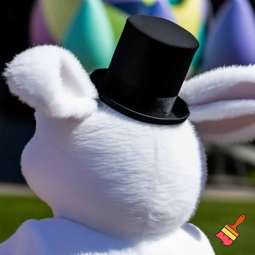 Easter bunny mascot costume top hat