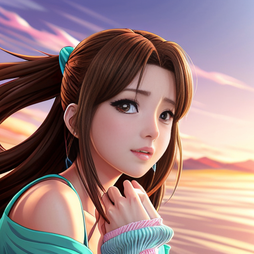 A brown girl waking up realistic but cartoon