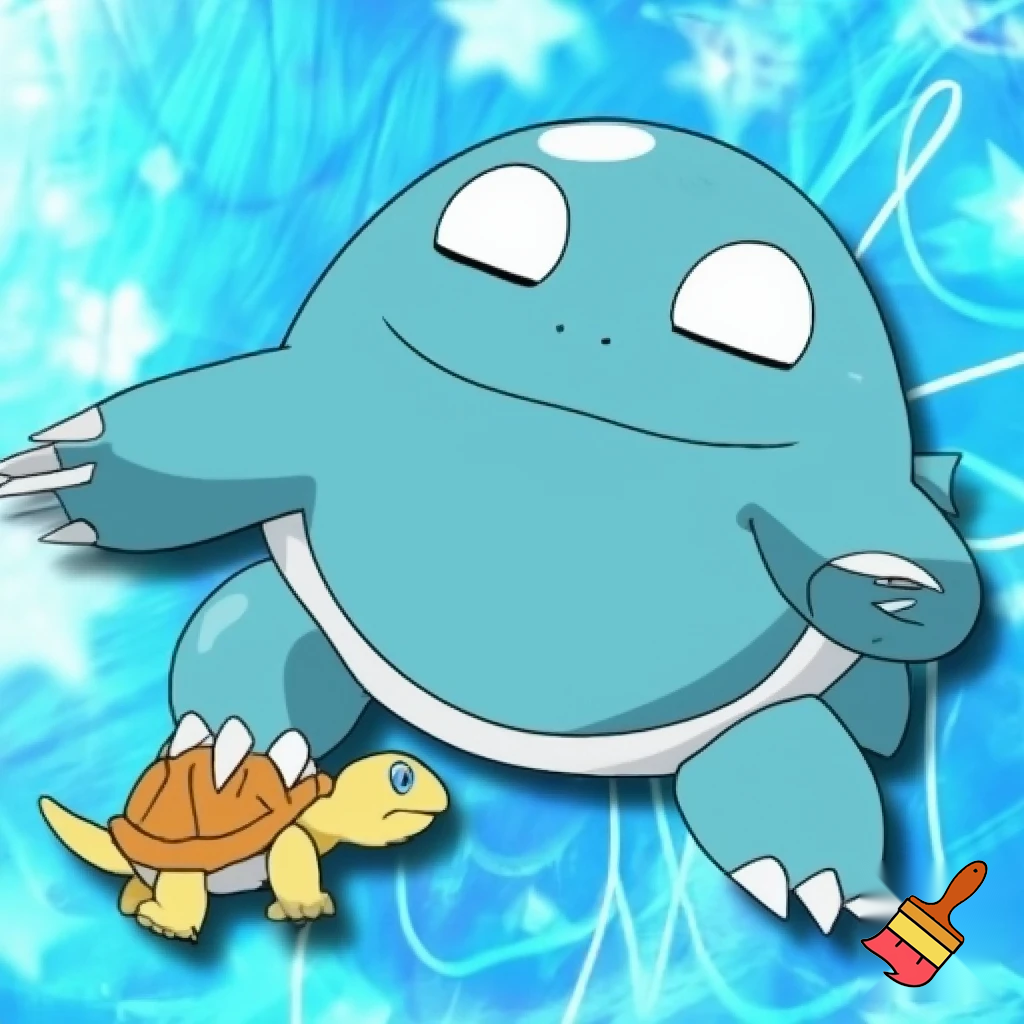 a fusion of blue rookie level veemon agumon hybred digimon squirtle bulbasaur turtle hybred pokemon  with skinny short arms and skinny short legs deatailed tiny turtle creature