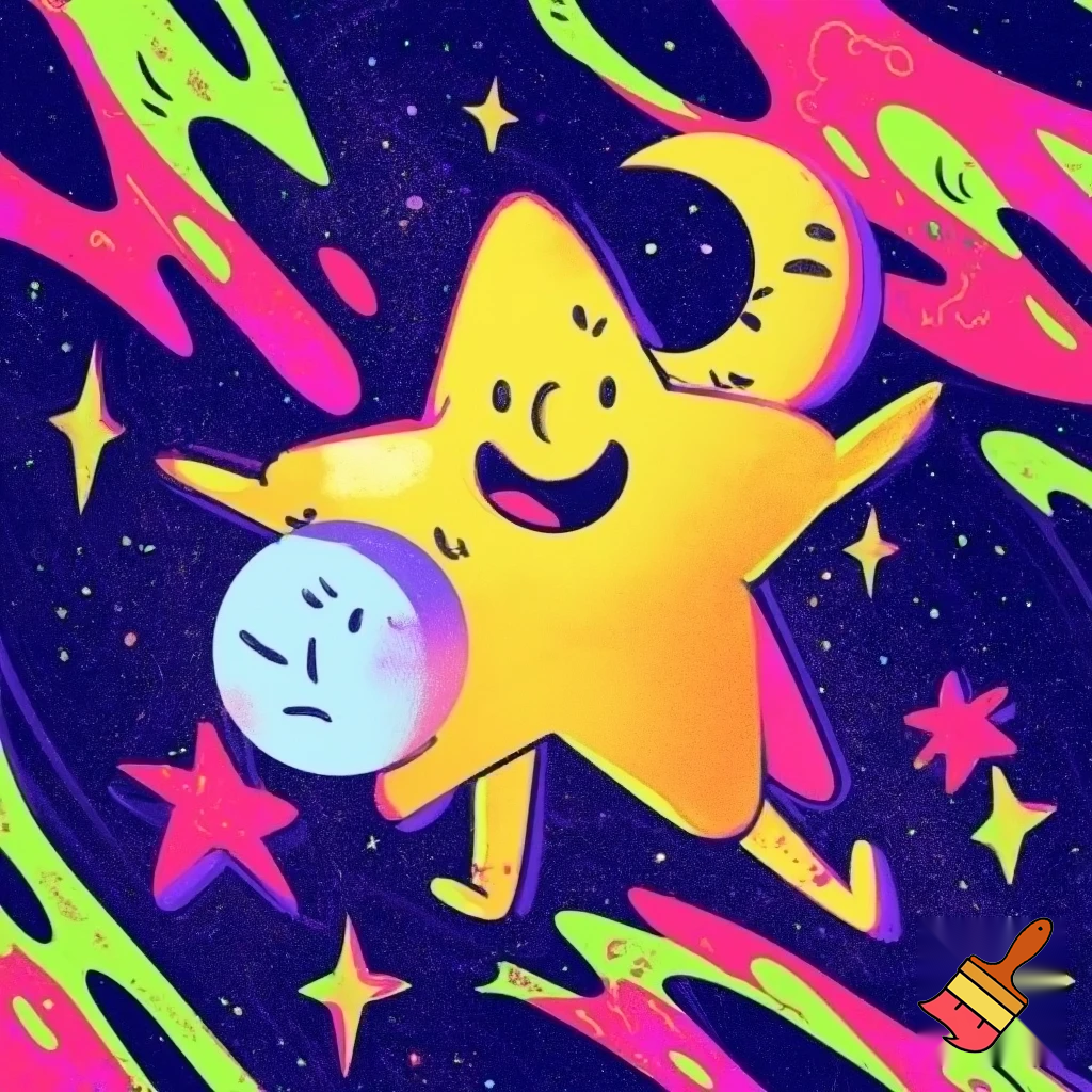 Star and the moon funky style