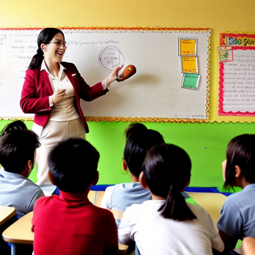 make me a whole class playing blooket with an energetic teacher hosting
