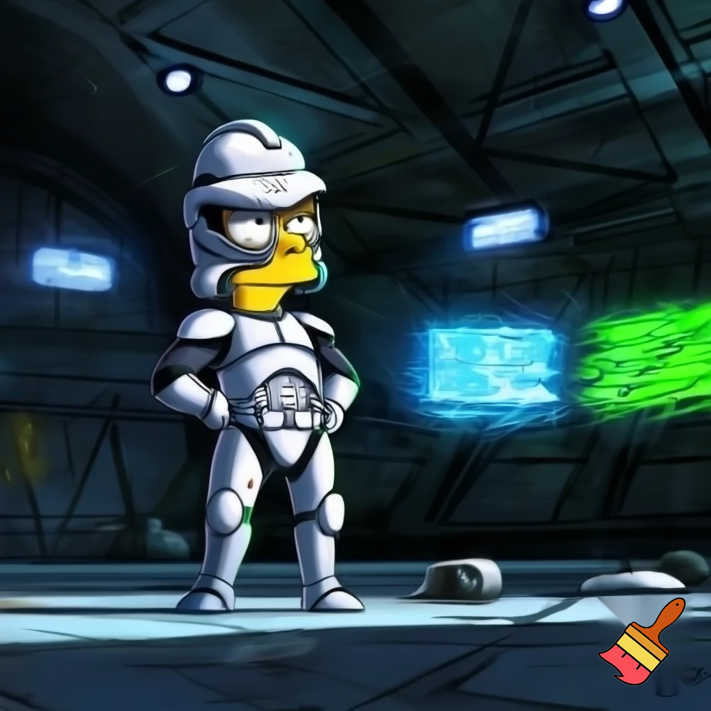 Bart simpson wearing clone trooper armour