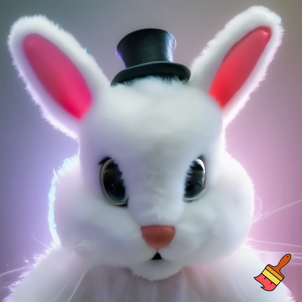 Easter bunny mascot costume top hat, whiskers magic