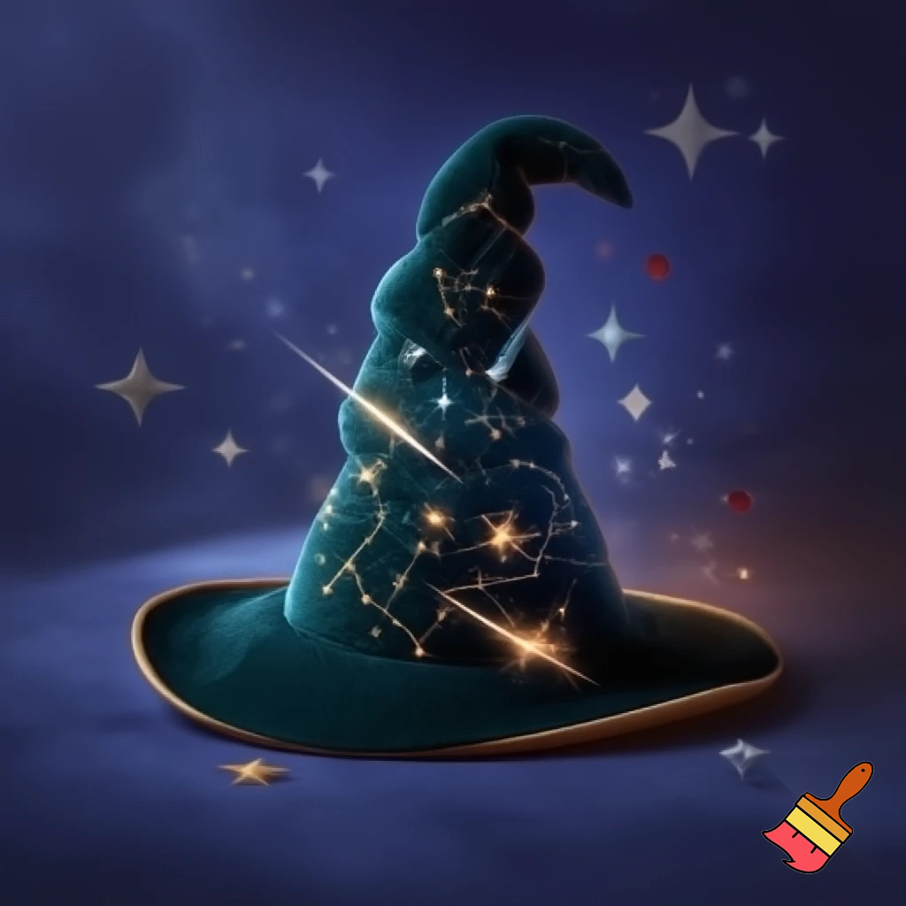 Christmas wizard hat stars and means read