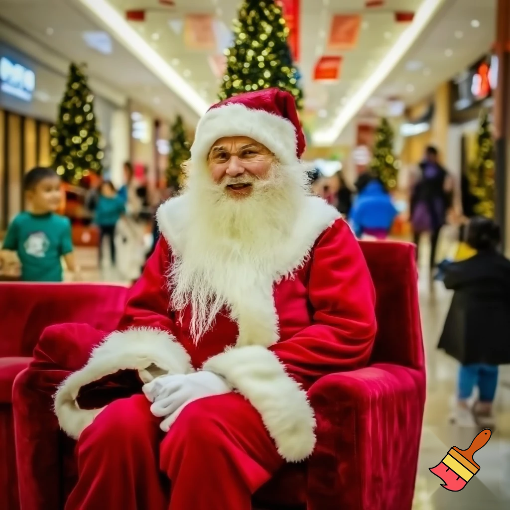 Santa Claus shopping mall Santa Claus chair at the shopping centre
