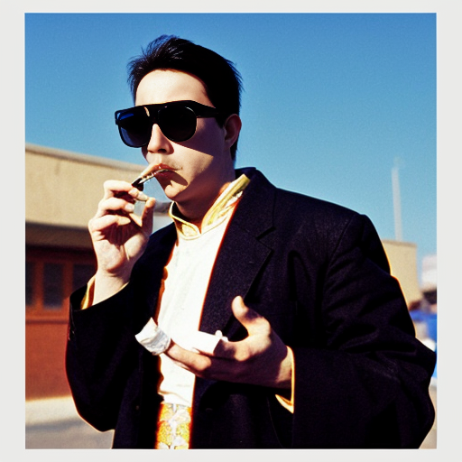 master oogway. smoking a cig with pixelated. sunglasses on