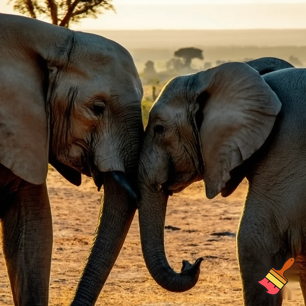 Elephants kissing hi res