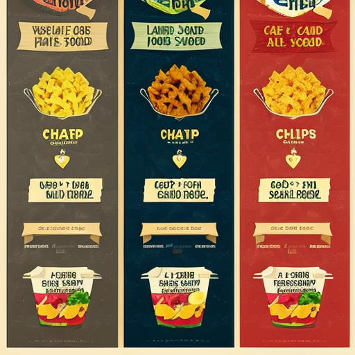 create a poster for food stall both are different food items "chips- salad, lemonade"