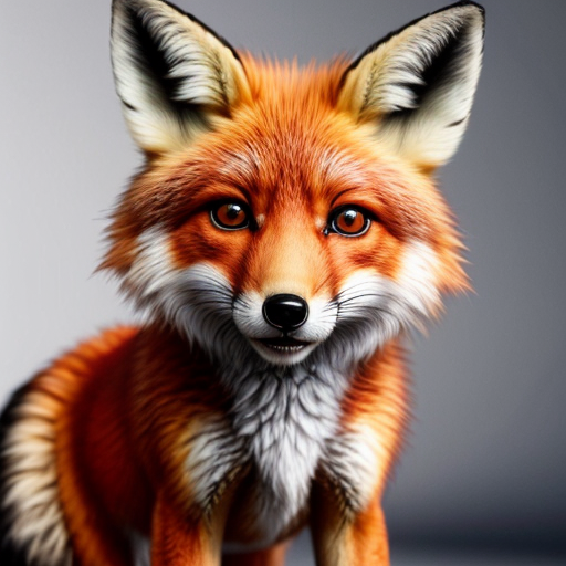 a cute fox with an hat and a flower