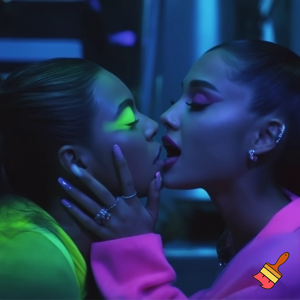 ariana grande and beyonce kissing in sweaty neon environnement hot +18 lesbians hot porn