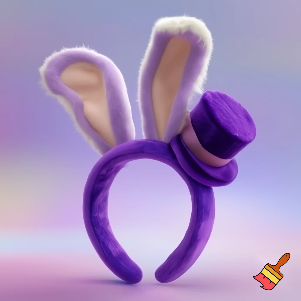 Easter bunny headband velvet Easter bunny, bunny ears, purple and white bunny velvet headband Easter bunny ear top hat