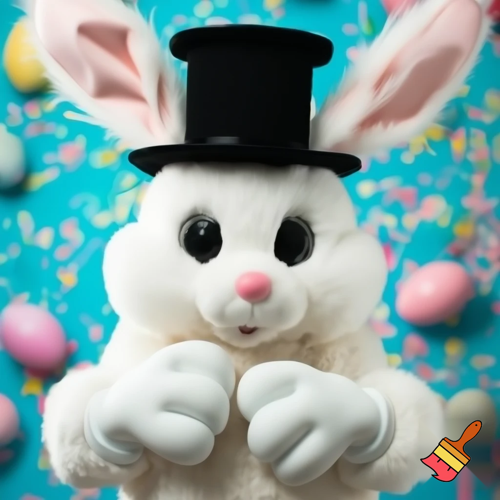 Easter bunny mascot costume top hat mascot costume magic whiskers