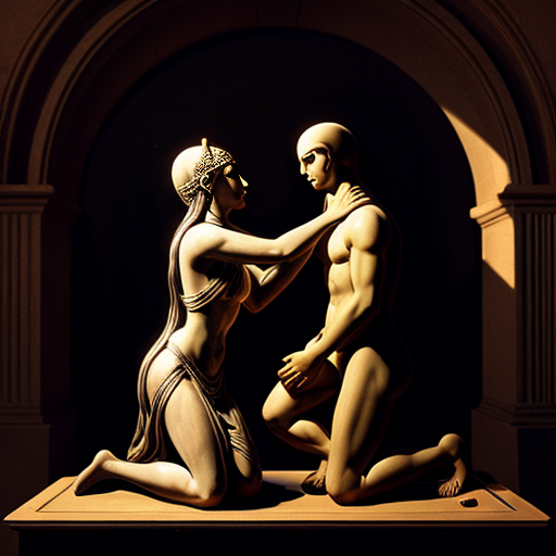 painting. Focus on goddess Desirea, her body covered only by transparent silk veils and thin silver chains. She is leaning forward, offering a glowing ornate chalice. In the foreground, a mature businessman in a sharp dark suit is kneeling, his arms outstretched in desperate supplication to receive the potion. Dramatic contrast between ancient divinity and modern man, ethereal lighting, soft glowing crescent moon, masterpiece, 8k."