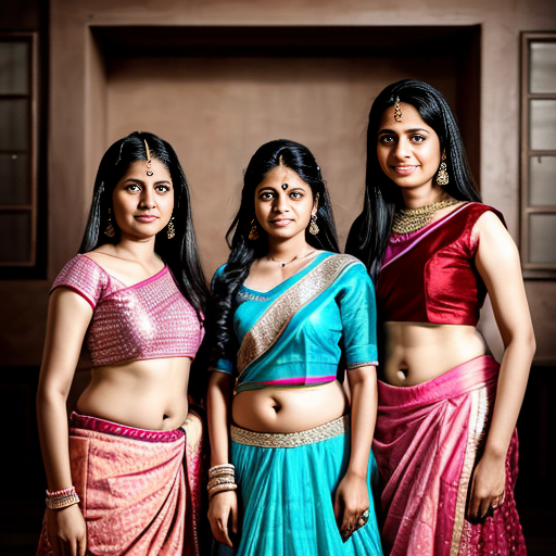 Create realistic photo of an Indian family photo comprising husband wife and their 13 year old daughter. Daughter is in cyan lehenga choli.