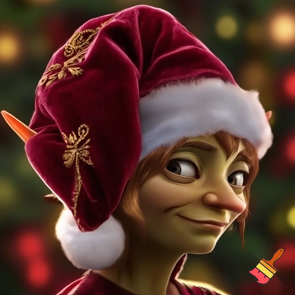 Elf Santa Claus hat velvet