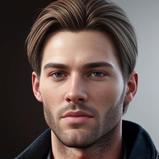 a man with short brown hair